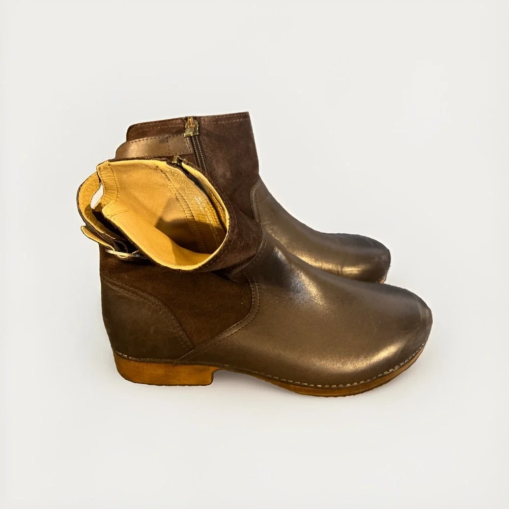 Dansko Women's Monique Chocolate Burnished Calf Boots Size EU-41, U S-8.5 Brown